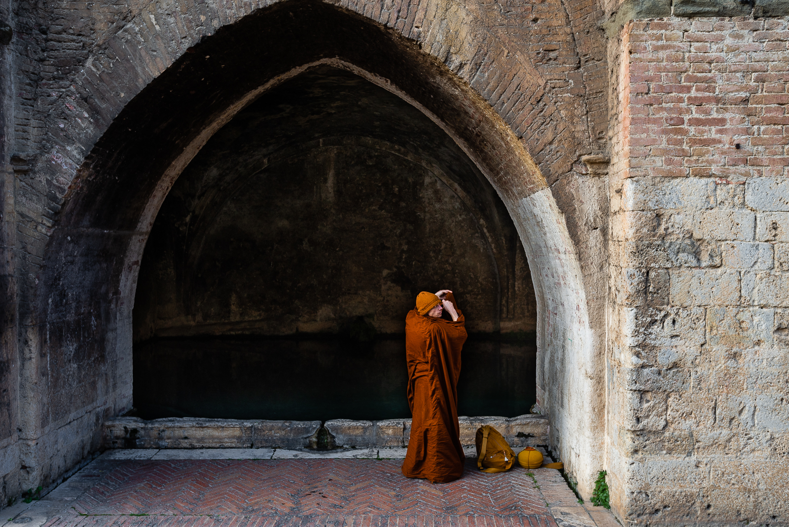 Fontebranda in Siena Italien, 2018