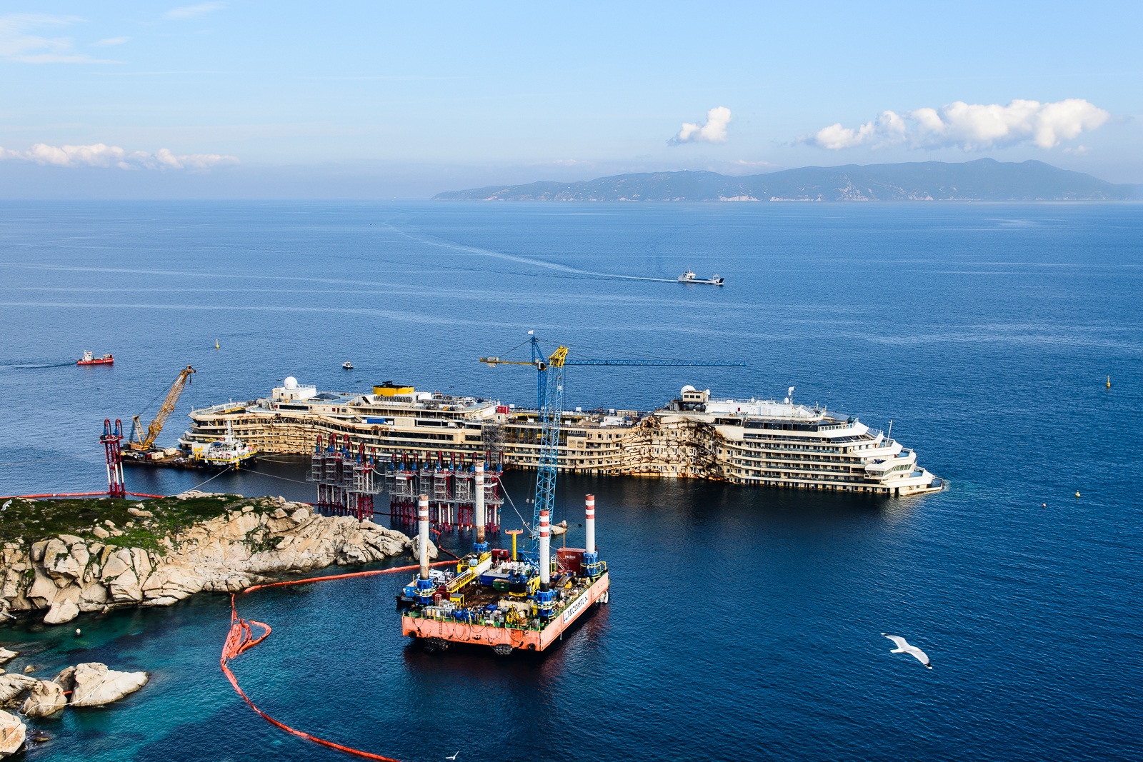 Wrack der Costa Concordia, Insel Giglio, Italien 2013